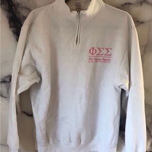Phi Sigma Sigma White Quarter Zip Sweater